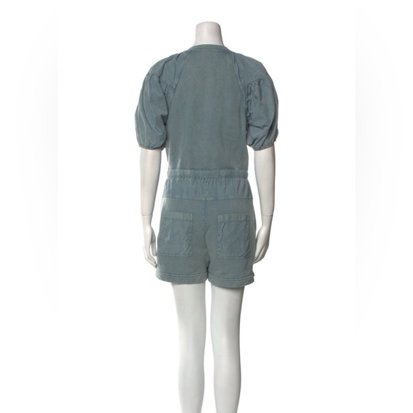 Ulla Johnson Blue Owen Puff Sleeve Jumpsuit Romper XS resort wear vacation FLAWS - Picture 5 of 14